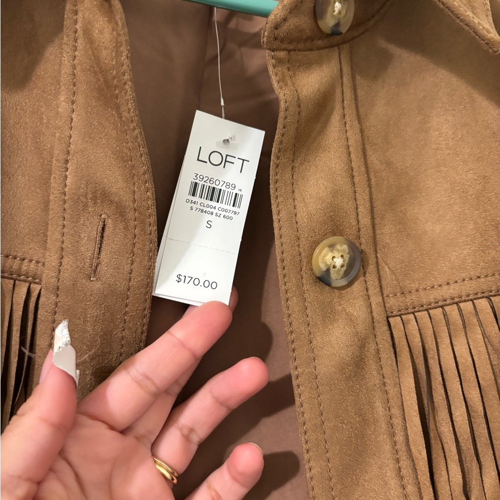LOFT Tan Suede Fringe Cowgirl Jacket - Picture 3 of 3